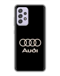 Чехол для Samsung Galaxy A52 с картинкой «Audi — золотой логотип»