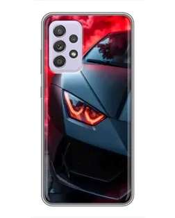 Чехол для Samsung Galaxy A52 с картинкой «Lamborghini красное сияние»