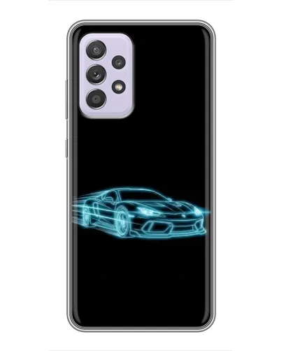 Чехол для Samsung Galaxy A52 с картинкой «Неоновый контур Lamborghini»