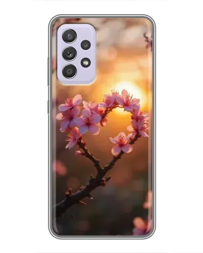 Чехол для Samsung Galaxy A52 с картинкой «Розовый цвет сердце на фоне заката» Чехол для Samsung Galaxy A52 с картинкой «Розовый цвет сердце на фоне заката»