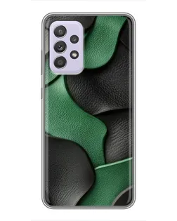 Чехол для Samsung Galaxy A52 с картинкой «Зеленые кожаные волны»