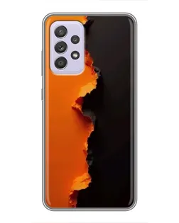 Чехол для Samsung Galaxy A52 с картинкой «Оранжевый разлом»