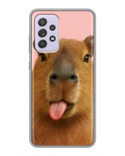 Чехол для Samsung Galaxy A52 с картинкой «Капибара с языком» Чехол для Samsung Galaxy A52 с картинкой «Капибара с языком»