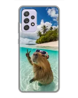 Чехол для Samsung Galaxy A52 с картинкой «Капибара на море» Чехол для Samsung Galaxy A52 с картинкой «Капибара на море»