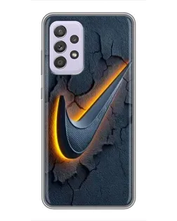 Чехол для Samsung Galaxy A52s 5G (A528) с картинкой «Объемный логотип Найк»