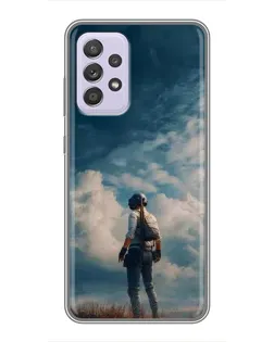 Чехол для Samsung Galaxy A52s 5G (A528) с картинкой «Герой PUBG на скале»