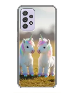 Чехол для Samsung Galaxy A52s 5G (A528) с картинкой «Пара единорогов»