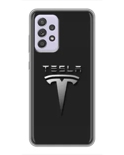 Чехол для Samsung Galaxy A52s 5G (A528) с картинкой «Стальной логотип Tesla» Чехол для Samsung Galaxy A52s 5G (A528) с картинкой «Стальной логотип Tesla»