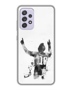 Чехол для Samsung Galaxy A52s 5G (A528) с картинкой «Черно-белый силуэт Месси»