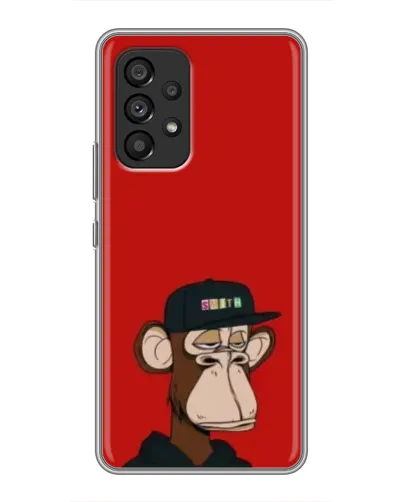 Чехол для Samsung Galaxy A53 (5G) с картинкой «Bored Ape — красный фон»