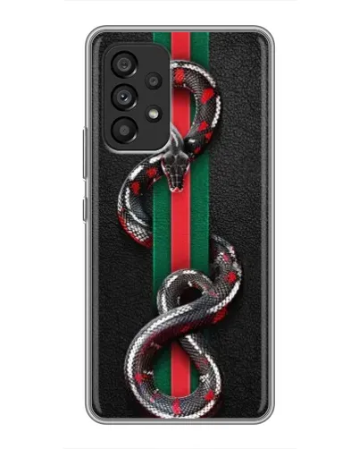 Чехол для Samsung Galaxy A53 (5G) с картинкой «Gucci — змея на полосе» Чехол для Samsung Galaxy A53 (5G) с картинкой «Gucci — змея на полосе»