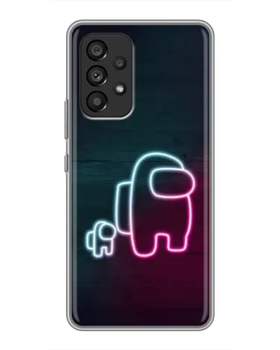 Чехол для Samsung Galaxy A53 (5G) с картинкой «Among Us неон-арт»
