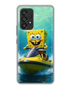 Чехол для Samsung Galaxy A53 (5G) с картинкой «Спанч Боб на гидроцикле»