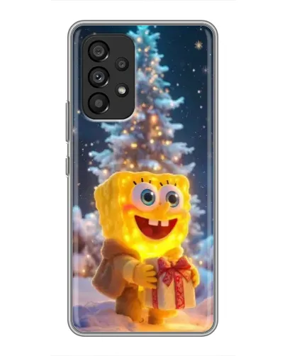Чехол для Samsung Galaxy A53 (5G) с картинкой «Рождественский Спанч Боб»