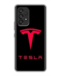 Чехол для Samsung Galaxy A53 (5G) с картинкой «Tesla Red Logo»