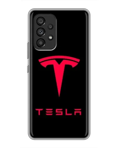 Чехол для Samsung Galaxy A53 (5G) с картинкой «Tesla Red Logo»