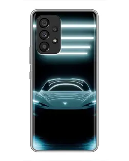 Чехол для Samsung Galaxy A53 (5G) с картинкой «Tesla в неоне»
