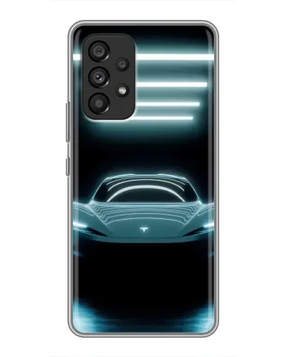 Чехол для Samsung Galaxy A53 (5G) с картинкой «Tesla в неоне»