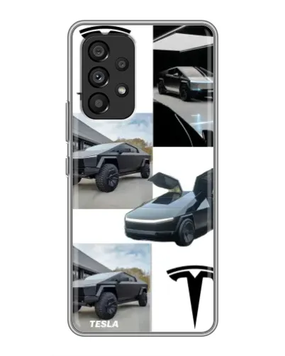 Чехол для Samsung Galaxy A53 (5G) с картинкой «Коллаж Cybertruck Tesla»