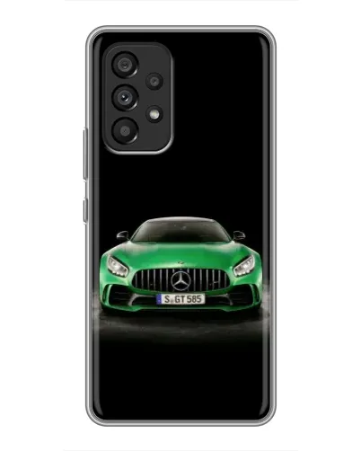 Чехол для Samsung Galaxy A53 (5G) с картинкой «Mercedes — неоновый лого»