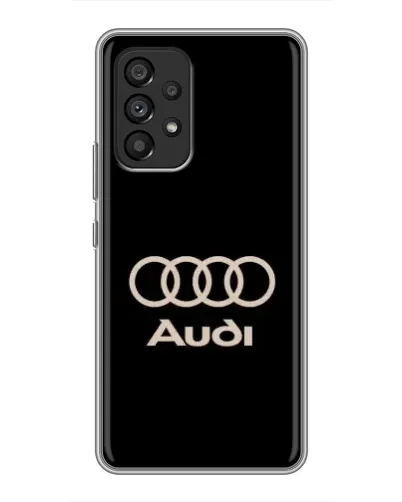 Чехол для Samsung Galaxy A53 (5G) с картинкой «Audi — золотой логотип»