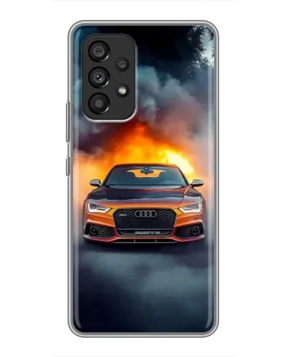 Чехол для Samsung Galaxy A53 (5G) с картинкой «Audi в огненном дыму»
