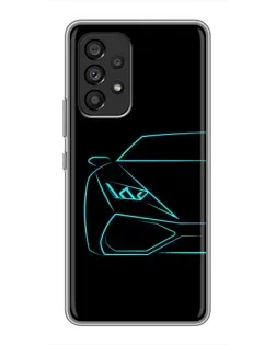 Чехол для Samsung Galaxy A53 (5G) с картинкой «Голубой силуэт Lamborghini» Чехол для Samsung Galaxy A53 (5G) с картинкой «Голубой силуэт Lamborghini»