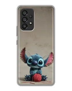 Чехол для Samsung Galaxy A53 (5G) с картинкой «Стич на коричневом фоне»