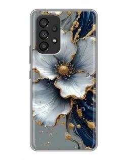 Чохол для Samsung Galaxy A53 (5G) з картинкою «Біла квітка та золотий флюїд»