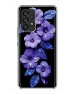 Чехол для Samsung Galaxy A53 (5G) с картинкой «Фиолетовые цветы с росою»