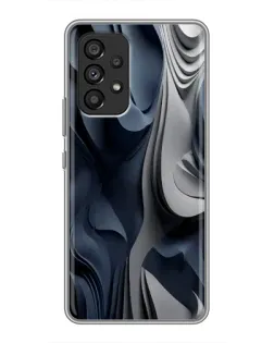 Чехол для Samsung Galaxy A53 (5G) с картинкой «Объемные синие складки»