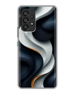 Чехол для Samsung Galaxy A53 (5G) с картинкой «Объемные черно-белые ленты»