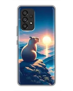 Чехол для Samsung Galaxy A53 (5G) с картинкой «Закат солнца с капибарой»