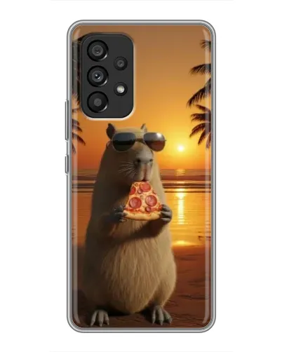 Чехол для Samsung Galaxy A53 (5G) с картинкой «Капибара с пиццей»