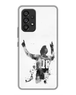 Чехол для Samsung Galaxy A53 (5G) с картинкой «Черно-белый силуэт Месси»