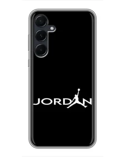Чехол для Samsung Galaxy A55 с картинкой «Jordan White Logo»