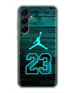 Чехол для Samsung Galaxy A55 с картинкой «Jordan Cyan 23»