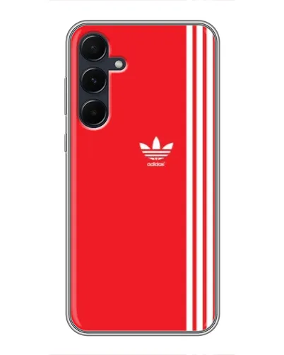 Чехол для Samsung Galaxy A55 с картинкой «Красный минимализм Adidas»
