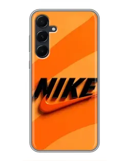 Чехол для Samsung Galaxy A55 с картинкой «Оранжевый драйв Nike»