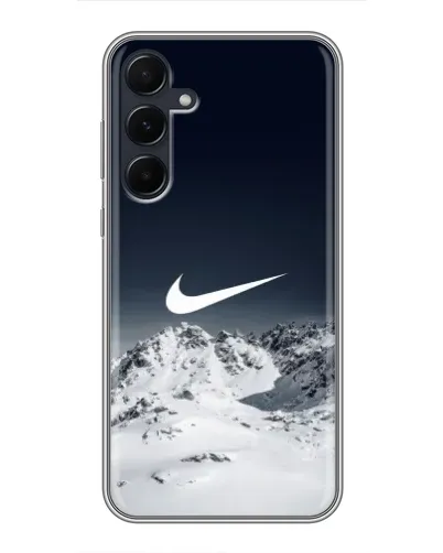 Чехол для Samsung Galaxy A55 с картинкой «Nike — зимние горы»