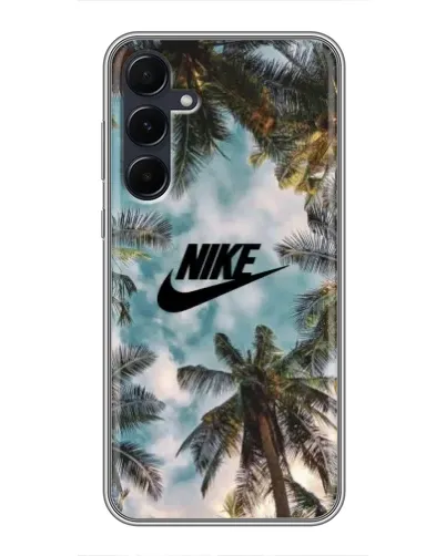 Чехол для Samsung Galaxy A55 с картинкой «Тропический принт Nike» Чехол для Samsung Galaxy A55 с картинкой «Тропический принт Nike»