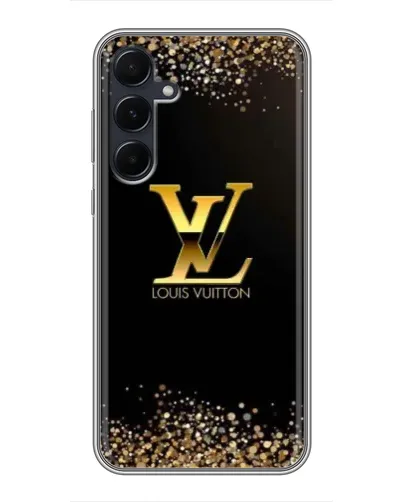 Чехол для Samsung Galaxy A55 с картинкой «LV — золотые искры»