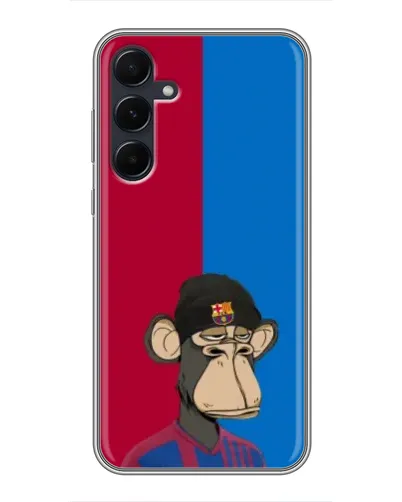 Чехол для Samsung Galaxy A55 с картинкой «Bored Ape — фанат Барсы»