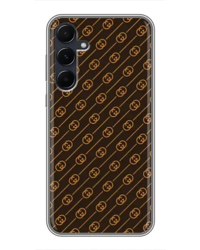 Чехол для Samsung Galaxy A55 с картинкой «Gucci — золотые диагонали» Чехол для Samsung Galaxy A55 с картинкой «Gucci — золотые диагонали»