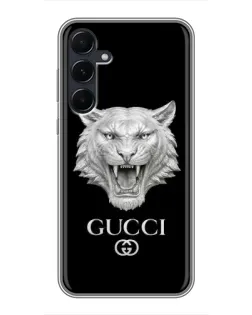 Чехол для Samsung Galaxy A55 с картинкой «Gucci — серебряный лев»