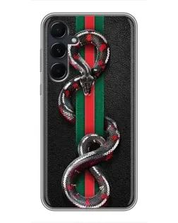 Чехол для Samsung Galaxy A55 с картинкой «Gucci — змея на полосе»