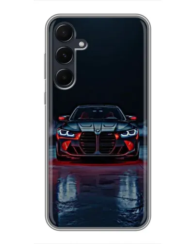 Чехол для Samsung Galaxy A55 с картинкой «BMW на мокрой дороге»