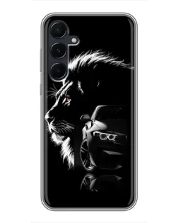 Чехол для Samsung Galaxy A55 с картинкой «BMW и лев»