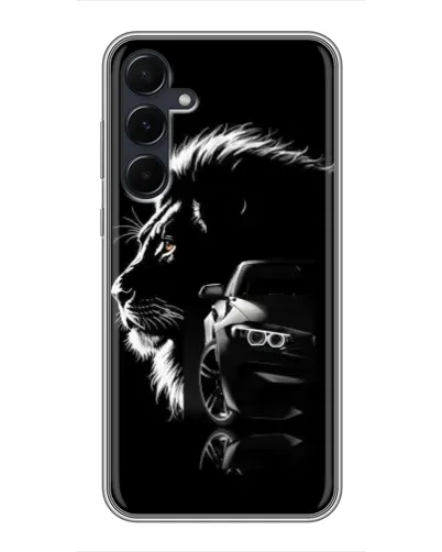 Чехол для Samsung Galaxy A55 с картинкой «BMW и лев»
