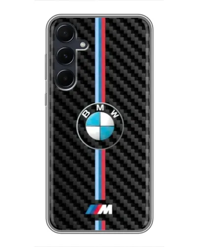 Чехол для Samsung Galaxy A55 с картинкой «Эмблема BMW и карбон»